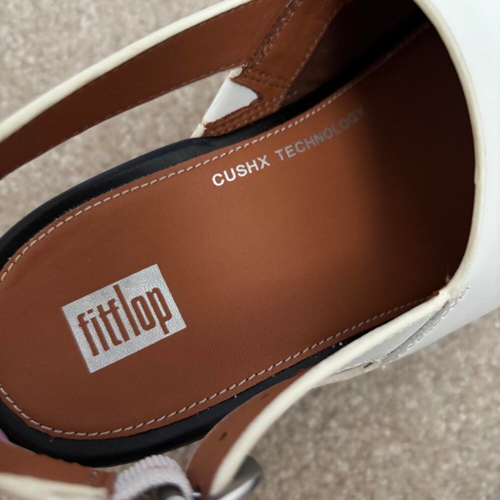 Fitflop white platform sandals with - Picture 4 of 5